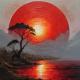 Moire - Red Sun